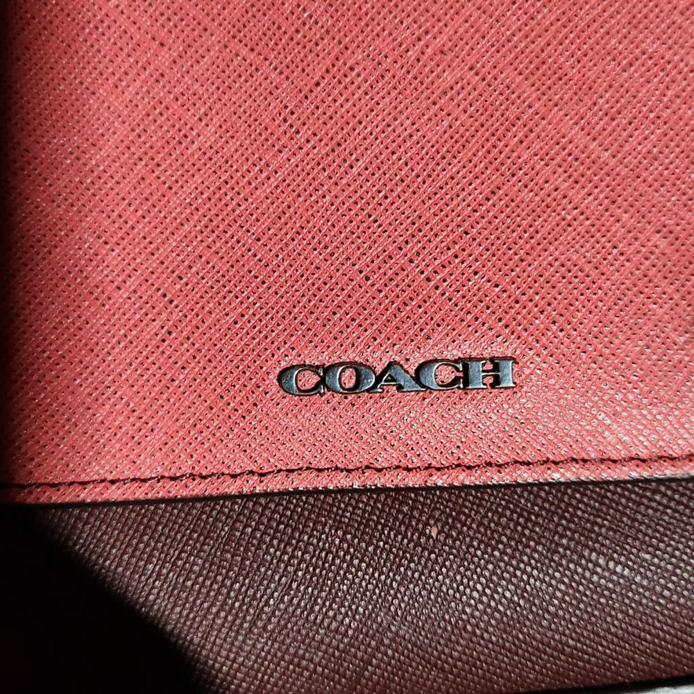 Coach Burgundy Colorblock Leather Crossbody Bag - Picture 10 of 12